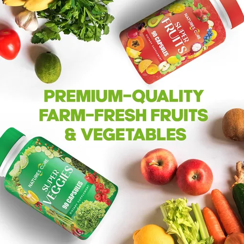 Miniatura 9 de Nature's Core Suplemento de frutas y verduras – 360 cápsulas – 100% súper frutas y verduras enteras, fabricado en Estados Unidos, sin soja, vegano