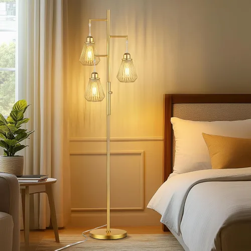 Miniatura 4 de QiMH Lámparas de pie industriales para sala de estar, lámpara de pie de árbol con regulable continuo, lámparas altas modernas de 68 pulgadas