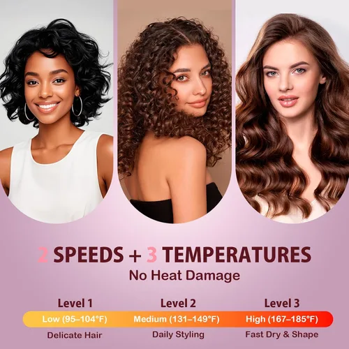 Miniatura 5 de WUFAYHD Secador de pelo difusor para cabello rizado: Difusor profesional 2 en 1 y secadores de pelo con tecnología iónica y cerámica para cabello