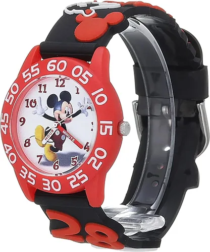 Miniatura 4 de Disney Mickey Mouse Kids - Reloj analógico de cuarzo con correa 3D para niños, Negro, Reloj de cuarzo