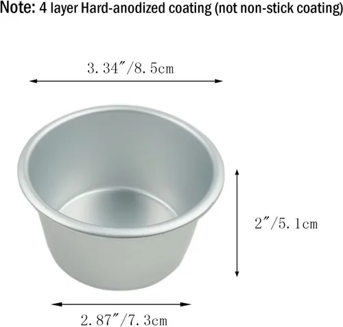 Miniatura 2 de 6 paquetes de moldes para popover, molde individual grande para muffins, taza de pudín de aluminio, molde fundido de chocolate, máquina para hornear