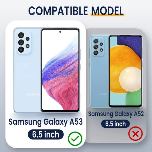 Miniatura 2 de Goton Funda compatible con Samsung Galaxy A53 5G con cubierta de cámara y anillo de soporte con protector de pantalla de vidrio templado, grado