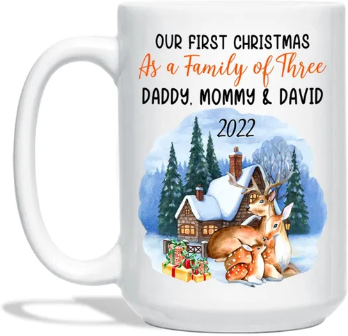 Miniatura 13 de Taza de fotos de bebé Navidad 2022, taza personalizada para la primera Navidad del bebé, regalo personalizado para recién nacido, taza de café