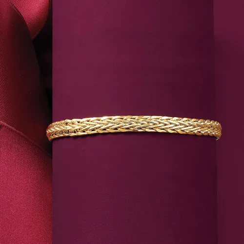 Miniatura 5 de Ross-Simons Pulsera de trigo trenzado de oro amarillo de 14 quilates. 8.5 pulgadas, Oro, Sin gemas.