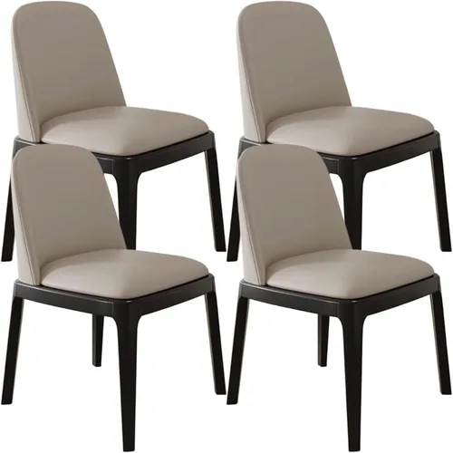 Miniatura 24 de Juego de 2/4 sillas de comedor, sillas de comedor de madera, silla tapizada para sala de estar, silla de vestíbulo sin brazos con respaldo curvo