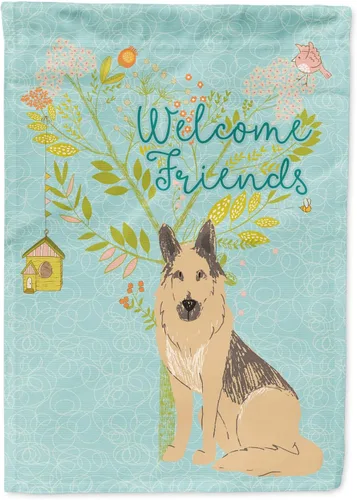 Miniatura 103 de Caroline's Treasures BB7594GF Bandera de jardín de Husky siberiano con texto en inglés "Welcome Friends" - Bandera decorativa para patio exterior