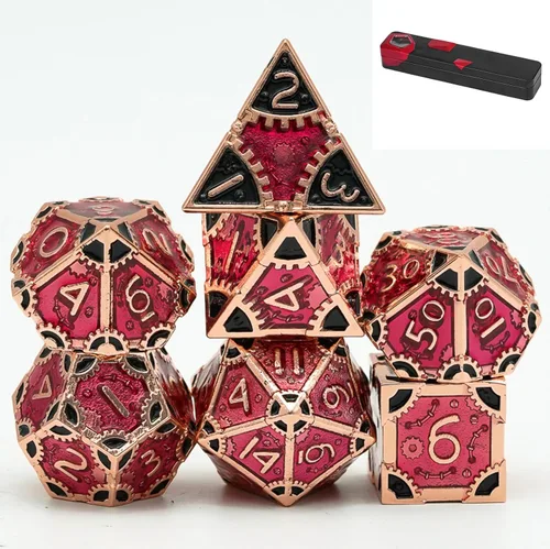 Miniatura 12 de UDIXI Juego de dados de metal de 7 troqueles, juego de dados poliédricos DND para juegos de rol y otros juegos de mesa (cobre antiguo)