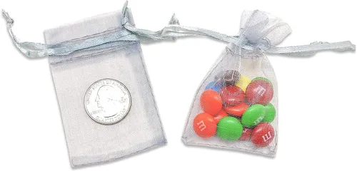 Miniatura 34 de TheDisplayGuys - Paquete de 48 bolsas de regalo de organza transparente negra de 2 x 2-3/4 pulgadas con cordón, bolsas de regalo para joyas, bolsas