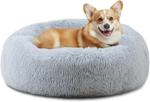 Miniatura 12 de ELSKER&HOME Cama relajante para perros, cama lavable en forma de dona, acolchada y con calentamiento, redonda de 30 pulgadas para perros medianos