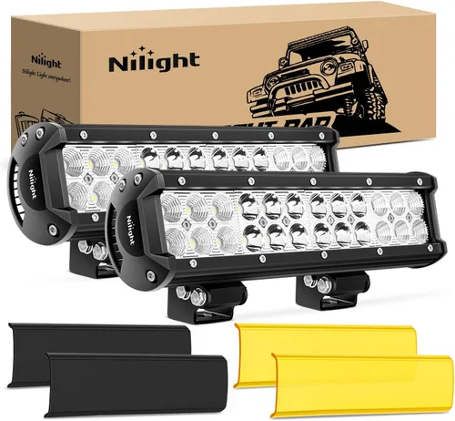 Miniatura 14 de Nilight Barra de luz LED de 12 pulgadas, 72 W, 5040 lm, combo de haz puntual y amplio, luz de trabajo para todoterreno, niebla, barco, para Blanco