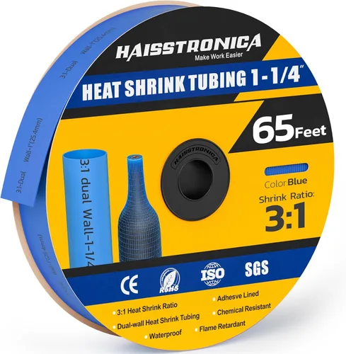 Miniatura 34 de haisstronica Tubo termorretráctil 3:1, relación de encogimiento, tubo termorretráctil de grado marino forrado con adhesivo para el hogar, automoción