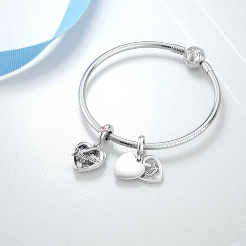 Miniatura 5 de JIAYIQI Abalorios colgantes de plata de ley 925 para hermana, madre, hija, esposa, para mujeres, niñas, cumpleaños, día de la madre, Navidad