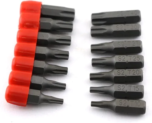 Miniatura 37 de TMAX Juego de puntas de destornillador de cabeza de estrella T6 Torx de 25 piezas, acero S2 de 6 puntos T-6 puntas de inserción de destornillador