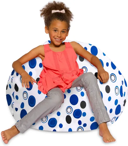 Posh Creations - Sillón puff para niños, adolescentes y adultos, incluye funda extraíble y lavable a máquina, tamaño grande de 38 pulgadas, lona con