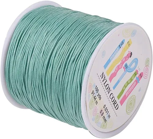 Miniatura 16 de PH PandaHall Cuerda de nailon de 100 yardas de 0.031 in, cordón de anudado chino de nailon Kumihimo hilo de macramé trenzado para sombra ciega, mini