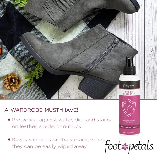 Miniatura 2 de Foot Petals Protector de gamuza, protege gamuza, cuero y nobuck contra manchas, agua y suciedad para zapatos y accesorios, Claro