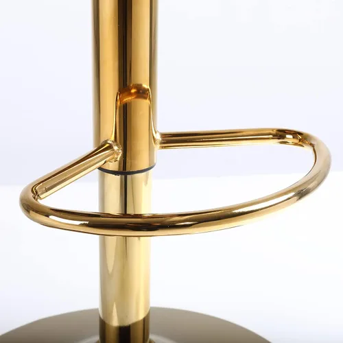 Miniatura 4 de Polibi Juego de 2 sillas de bar giratorias de terciopelo con rotación de 360 grados con base dorada pura, altura de asiento ajustable de 23.25 a