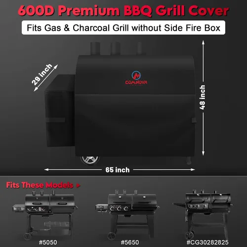 Miniatura 2 de Comnova Cubierta de Parrilla para Char Griller de 3 Quemadores de Combustible Dual – Cubierta de Ahumador 600D para Char Griller, Cubierta
