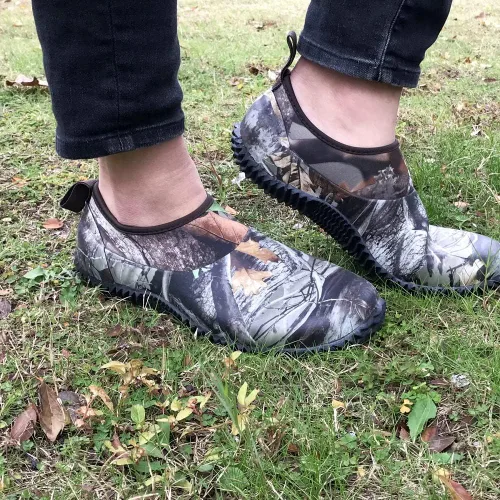 Miniatura 44 de SYLPHID Zapatos de jardín para hombre, zapatos de lluvia impermeables de neopreno para campamento, cuidado del césped, jardinería y trabajo