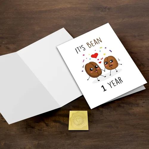 Miniatura 3 de GYYsweetus Tarjeta de aniversario de 1 año para novio, divertido regalo de aniversario de un año para novia, tarjeta de aniversario de primera boda