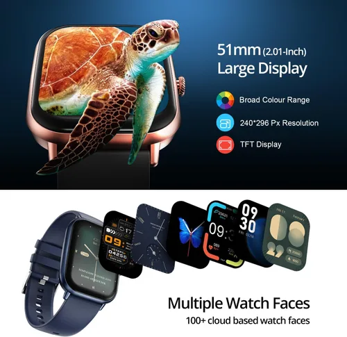 Miniatura 2 de Fire-Boltt Ninja Call Pro Max - Reloj inteligente con pantalla HD de 2.010 in (2.01 pulgadas), llamadas Bluetooth, más de 120 modos deportivos, Azul