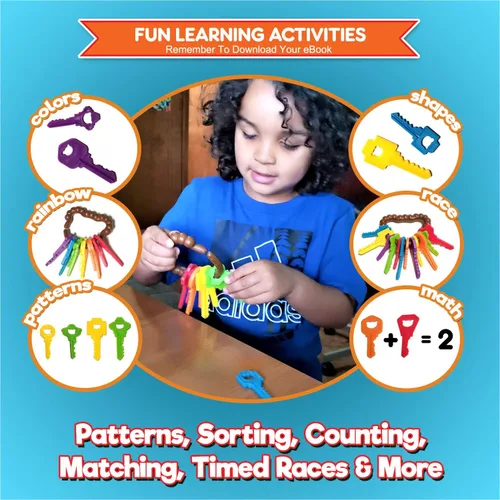 Miniatura 4 de Baby Keys - Juguetes Montessori para niños pequeños, llaves de juguete, juegos a juego para niños pequeños, juguetes de aprendizaje para niños de 2