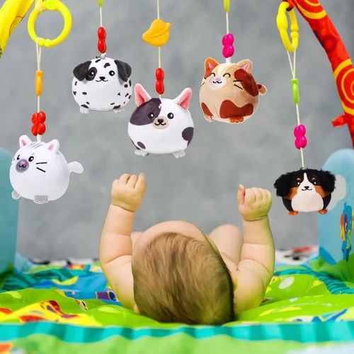 Miniatura 3 de Halloscume Juego de 18 mini animales de peluche a granel de gato cachorro de 3.15 pulgadas, juguetes para gatitos y perros, juego de llaveros
