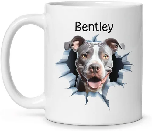Miniatura 22 de Tazas de café con nombre personalizado único y emocionado Chihuahua rompió la pared, tazas de café personalizadas para perros, regalo para niños