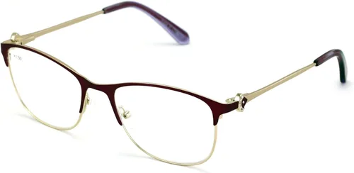 Miniatura 7 de Gafas de lectura con montura óptica de media montura para mujer, diamantes de imitación, lentes transparentes, lentes de metal, color dorado