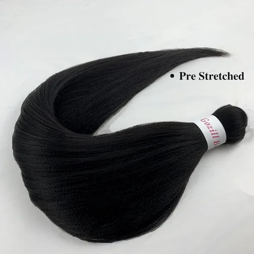 Miniatura 9 de Cabello trenzado preestirado, negro, hipoalergénico, preestirado, trenzado, sin nudos, sin picazón, suave