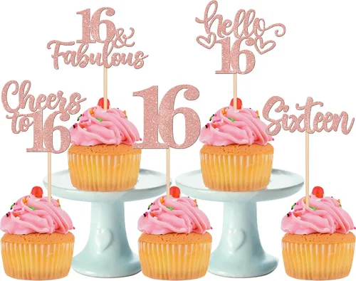 Miniatura 56 de 30 piezas de adornos para cupcakes de 12 cumpleaños feliz, brillantes doce, hola 12, felicitaciones a 12 años, adornos para cupcakes, 12
