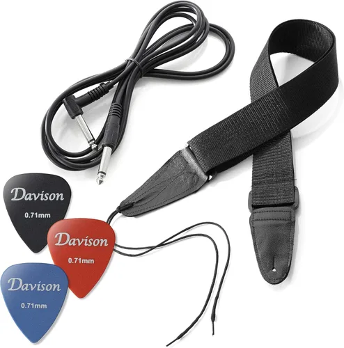 Miniatura 5 de Davison Guitars Guitars - Bajo eléctrico de 4 cuerdas, color negro, kit de principiante para diestros de tamaño completo con bolsa de concierto