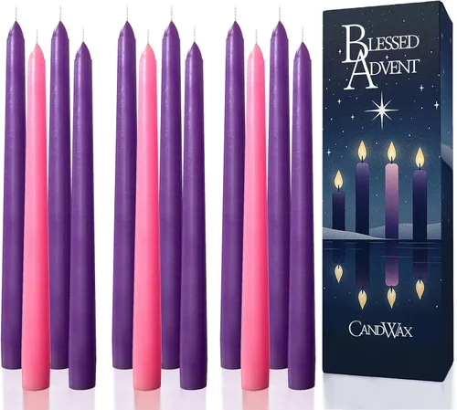Miniatura 29 de CANDWAX Paquete de 12 velas cónicas rojas – Velas rectas sin goteo de combustión lenta sin perfume de 12 pulgadas – Ideal para mesa de comedor – Rojo