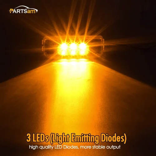 Miniatura 4 de Partsam Kit de luz LED de remolque de 12 V, barra de luz de identificación de remolque de camión de 14.17 pulgadas, 9 LED, 3 lámparas, barra de luz