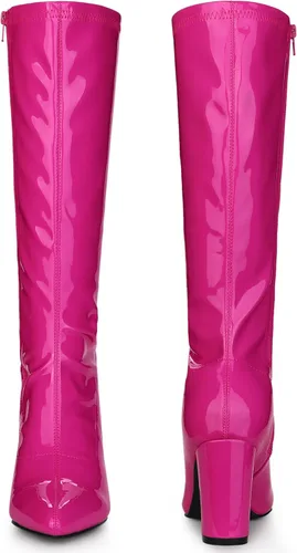 Miniatura 2 de Perphy Go Go Boot Botas de tacón grueso de charol hasta la rodilla para mujer