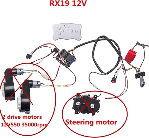 Miniatura 7 de Coches eléctricos para niños, arnés de cableado de 12 V, circuito de control remoto, interruptor borad, accesorios para coche eléctrico para niños