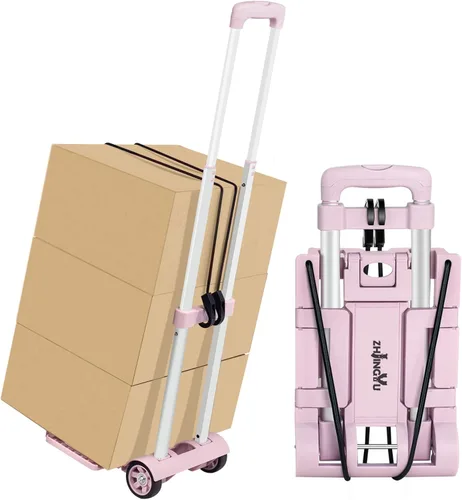 Miniatura 13 de Carretilla de mano plegable con dolly, carretilla de compras plegable, dolly de mano mini ligera, carretilla de mochila, carretilla de equipaje, 2