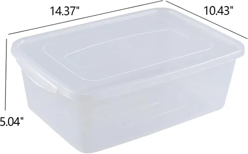 Miniatura 3 de Readsky Contenedores de almacenamiento de plástico de 14 cuartos con tapas, caja de cierre transparente, paquete de 4