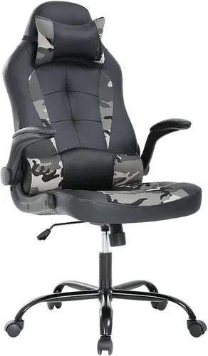 Miniatura 16 de Silla de juegos grande y alta, silla ergonómica de escritorio para computadora, cómoda silla de oficina ajustable de altura ajustable con soporte