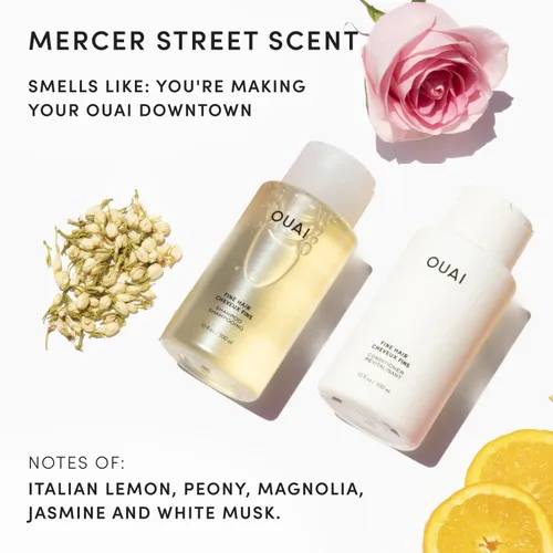 Miniatura 6 de OUAI Juego de champú y acondicionador para cabello fino, tamaño de viaje, champú y acondicionador voluminizador, con queratina fortalecedora