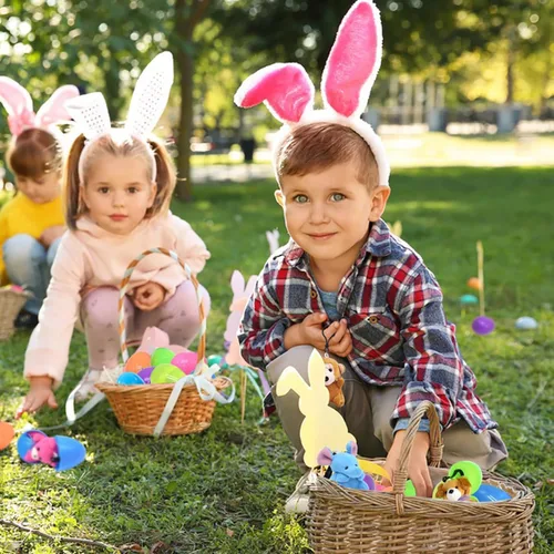 Miniatura 7 de 12 huevos de Pascua con llaveros de felpa de animales, huevos rellenos vacíos para caza de huevos de Pascua, recuerdos de fiesta, recompensas