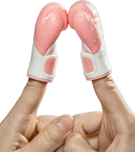 Miniatura 11 de Guantes de Boxeo Marionetas de Dedo Mini, ¡Noquea Tu Estrés! Cosas Raras Regalos Blanco Elefante al Azar, Oro - 2 Piezas