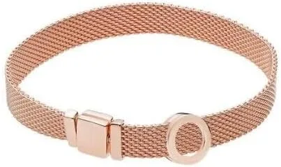 Miniatura 6 de Juego de pulsera de plata de ley 925 real de oro rosa con reflejos originales para mujer pulsera de abalorios joyería de bricolaje