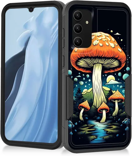 Miniatura 187 de Funda para Galaxy A14 5G, resistente de doble capa híbrida de policarbonato duro, goma suave, a prueba de golpes, funda protectora resistente