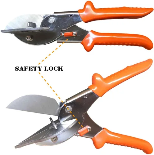 Miniatura 3 de Cortador de inglete multiángulo + Cuchilla de repuesto Tijeras de mano herramienta multiusos Corte de 45-135 grados Acero inoxidable, mango
