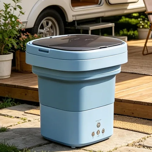 Miniatura 6 de Small Washer Machine - 6 Liter Foldable Quiet Washer Mini Laundry Machine With A Drain Basket For Apartment Dorm House Travel Camping Laundry