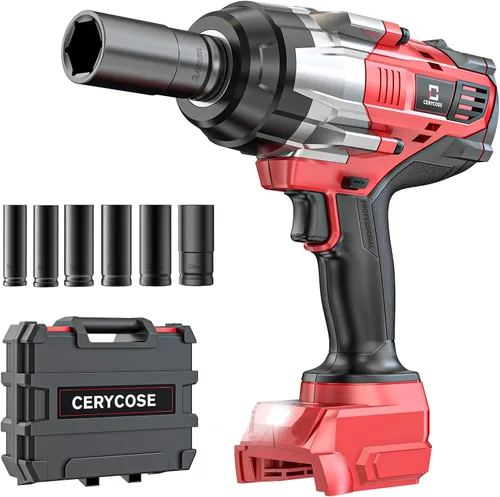 Miniatura 12 de Llave de impacto inalámbrica de 1/2 pulgada compatible con batería Dewalt: Llave de impacto de alto torque de 1700 pies-libras, herramienta