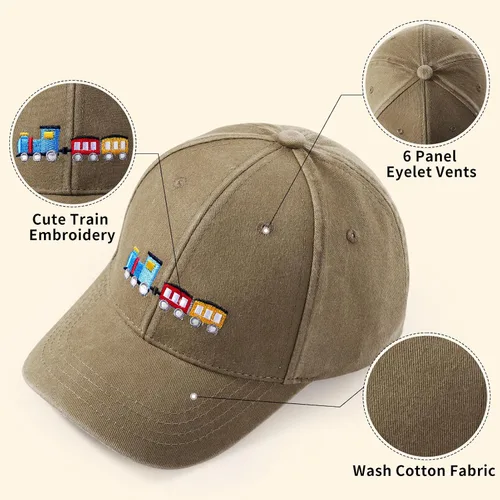 Miniatura 2 de Lindas gorras de béisbol bordadas para niños y niñas, de algodón lavado, ajustable, estilo vintage, snapback, para niños y niñas, de 3 a 8 años