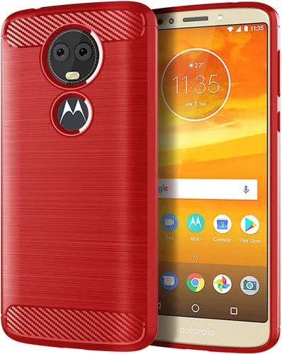 Miniatura 9 de Asuwish Funda protectora para Moto E5 Plus E 5 Supra con protector de pantalla y accesorios de celda de TPU suave delgada y suave, Motorola E5+ Rojo