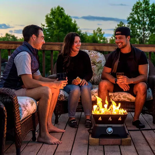 Miniatura 9 de Outland Living Firebowl 805 Firecube - Fogata cuadrada portátil de propano sin humo de 14 pulgadas, hoguera de gas para exteriores con cubierta
